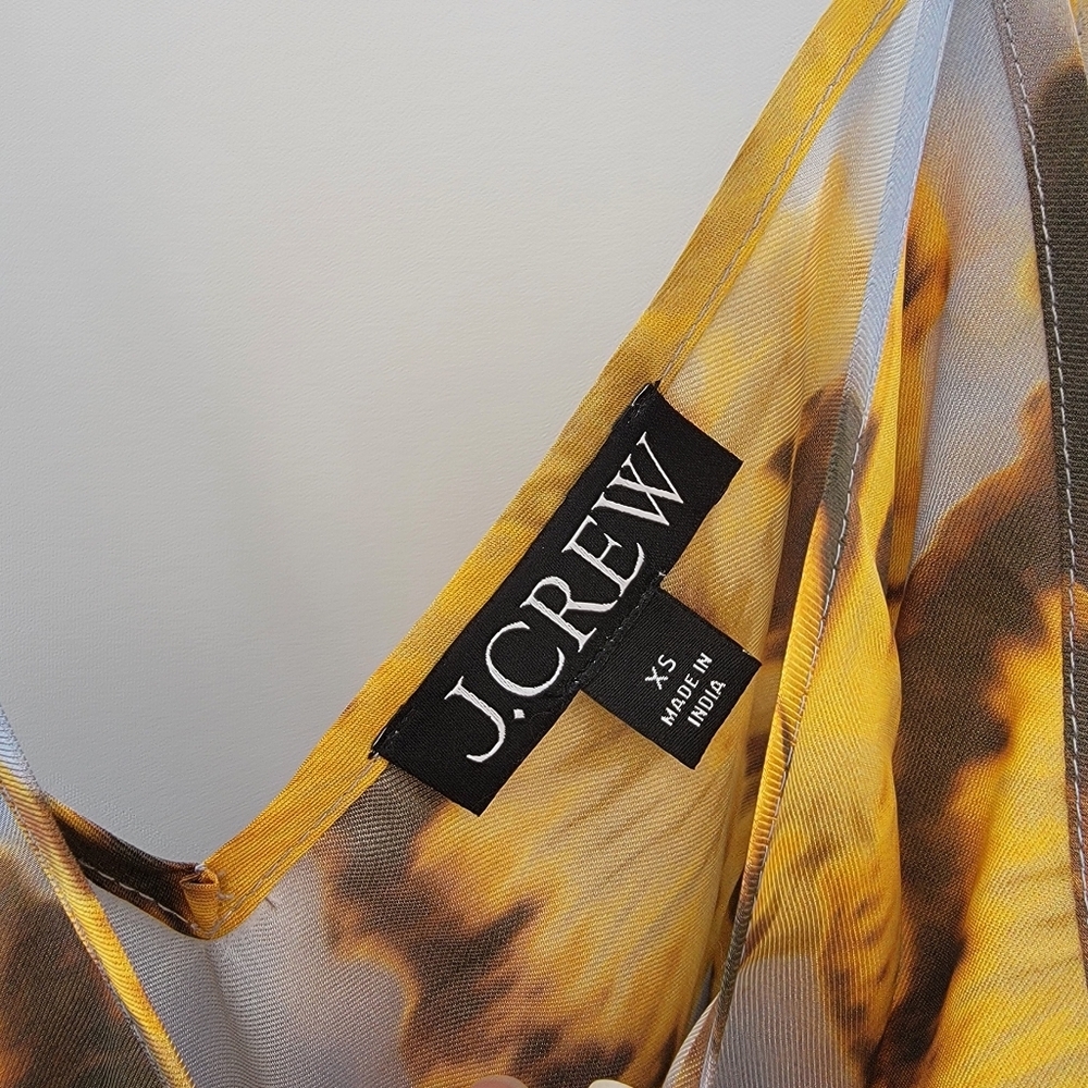 J.Crew Drapey Camisole Pleated Skirt Set Saffron Floral Size XS Preppy Academia - Picture 8 of 13